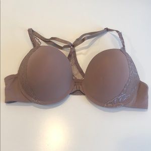 Izod front clasp racer back bra 38C in brown NWOT